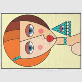 Papel De Seda Hermoso cubismo de mujeres pelirrojas