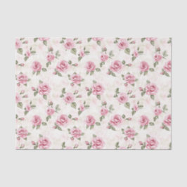 Papel De Seda Hermoso Duche Nupcial Floral de Rosas Rosadas