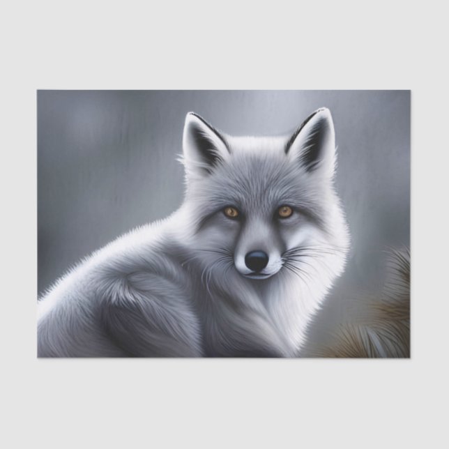 Papel De Seda Hermoso Fox plateado (Anverso)