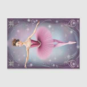 Papel De Seda Hermoso invierno Brunette Ballerina Pink Purple