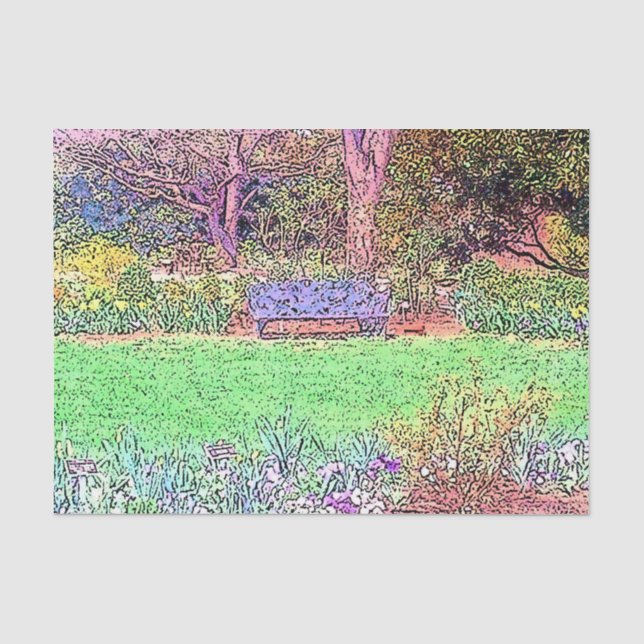 Papel De Seda Hermoso jardín de primavera (Anverso)