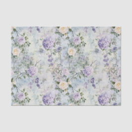 Papel De Seda Hermoso Lavanda Púrpura Rosas Blancas Florales Bod