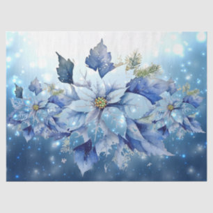 Papel De Seda Hermoso Navidades Azules Decoupage