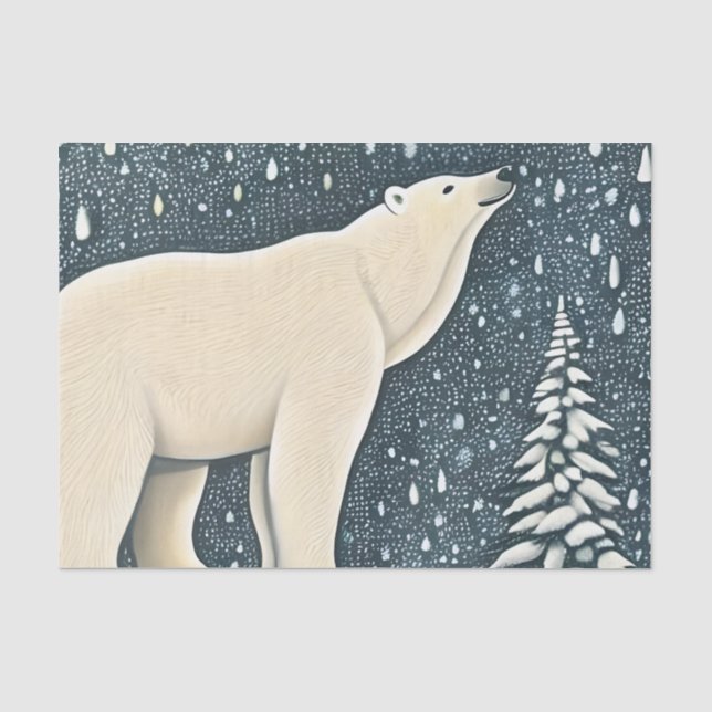 Papel De Seda Hermoso oso polar ártico (Anverso)