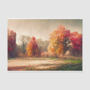 Papel De Seda Hermoso paisaje forestal otoñal