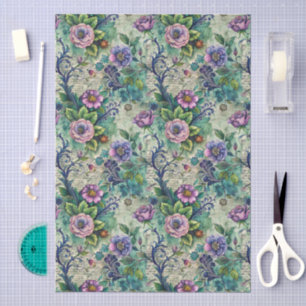 Papel De Seda Hermoso patrón de damasco floral grande sin costur
