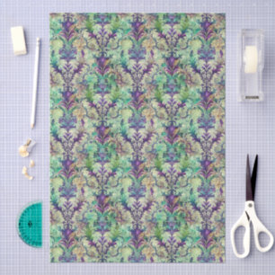 Papel De Seda Hermoso patrón de damasco floral grande y continuo