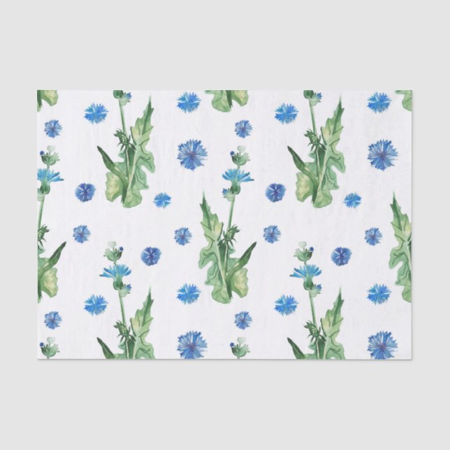 Papel De Seda Hermoso patrón de flores acuáticas (Anverso)