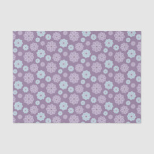 Papel De Seda Hermoso patrón de flores púrpura lila y azul