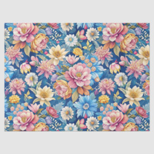 Papel De Seda Hermoso patrón de flores silvestres coloridas deco