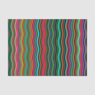 Papel De Seda Hermoso patrón de franja ondulada y colorida