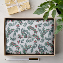 Papel De Seda Hermoso patrón de Navidades de la vegetación de Be