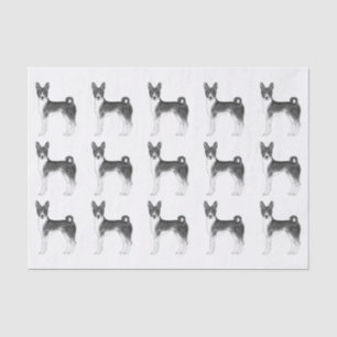 Papel De Seda Hermoso patrón de un perro Basenji en blanco y neg