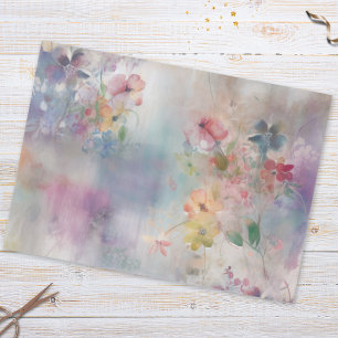 Papel De Seda Hermoso patrón floral botánico de acuarela