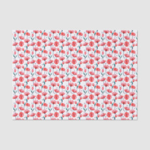 Papel De Seda Hermoso patrón floral de tulipanes rosados