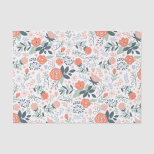 Papel De Seda Hermoso patrón floral giratorio