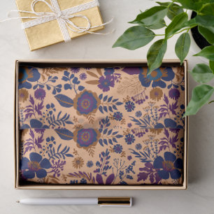 Papel De Seda Hermoso patrón floral pastel naranja estilo retro