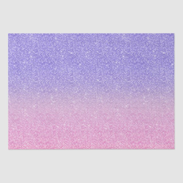 Papel De Seda Hermoso Purpurina rosa morado Ombre (Anverso)
