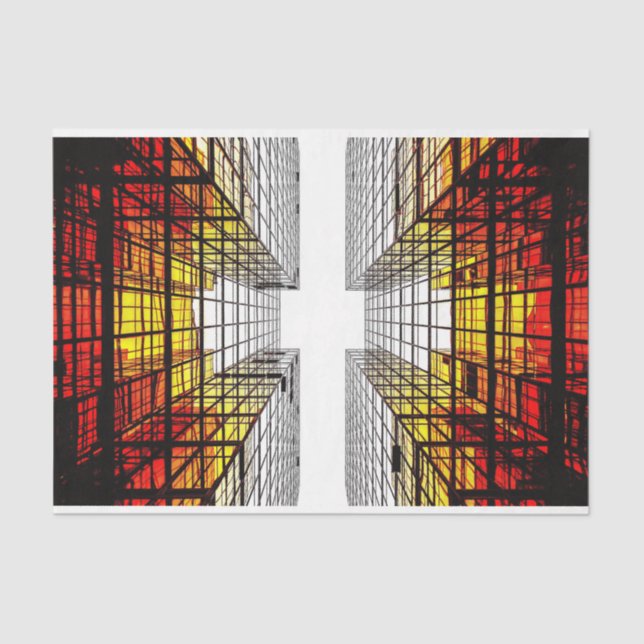 Papel De Seda Hermoso rascacielos de la ciudad urbana (Anverso)