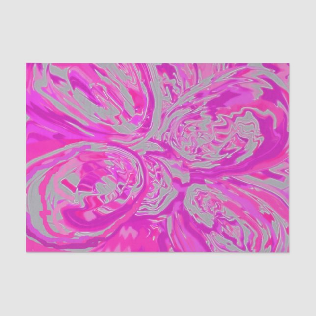 Papel De Seda Hermoso Resumen Fuchsia Rosa Paisley Design (Anverso)