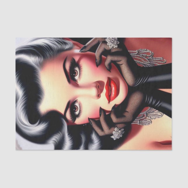 Papel De Seda Hermoso retrato Chica de época (Anverso)