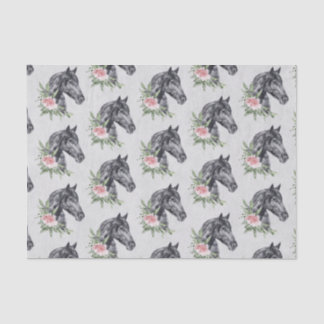Papel De Seda Hermoso retrato de cabeza de caballo negro