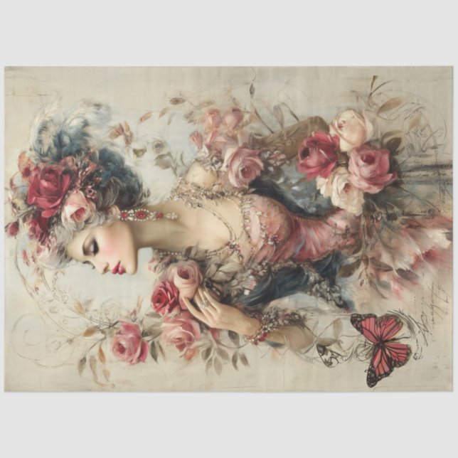 Papel De Seda Hermoso retrato de colección de belleza (Anverso)