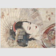 Hermoso retrato de Geisha