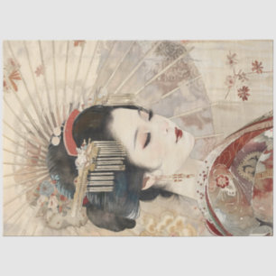 Papel De Seda Hermoso retrato de Geisha