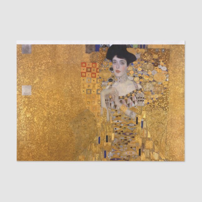 Papel De Seda Hermoso retrato de una dama por Gustav Klimt, Deco (Anverso)