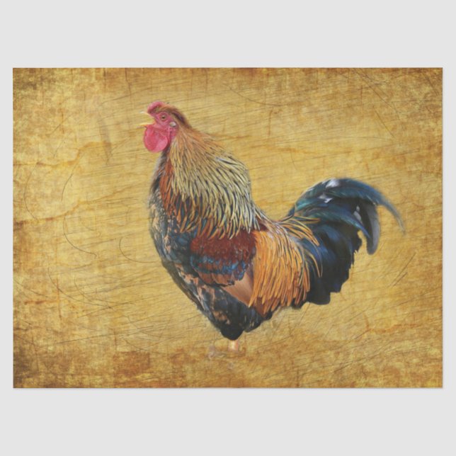 Papel De Seda Hermoso Rooster (Anverso)