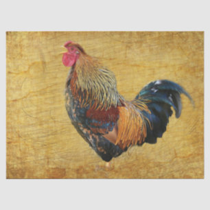 Papel De Seda Hermoso Rooster Rústico