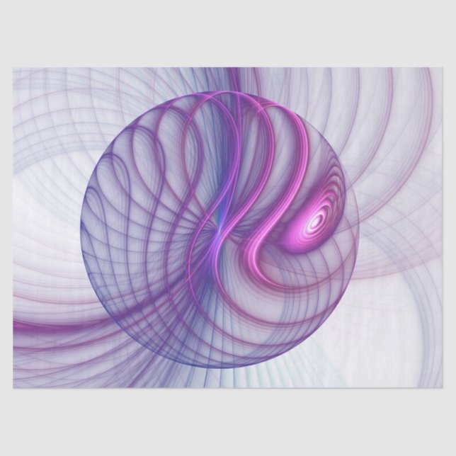 Papel De Seda Hermoso Swing Moderno Resumen Arte Fractal Rosa (Anverso)