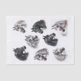 Papel De Seda Hermosos caballos árabes con brillantes velas