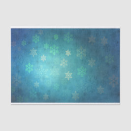 Papel De Seda Hermosos copos de nieve en tonos azul-verde