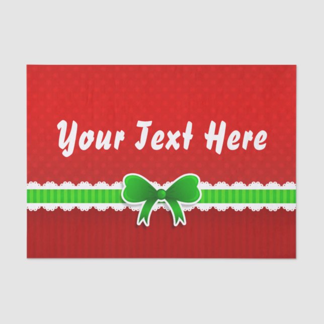 Papel De Seda Hermosos Navidades rojos Diseño Personalizado Text (Anverso)