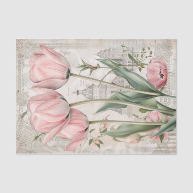 Papel De Seda Hermosos tulipanes de Ámsterdam (Anverso)