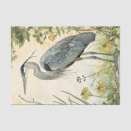 Papel De Seda Heron y Flores Desnudan