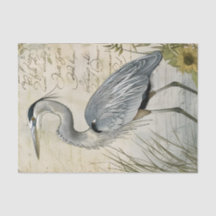 Heron y Sunflower Decoupage
