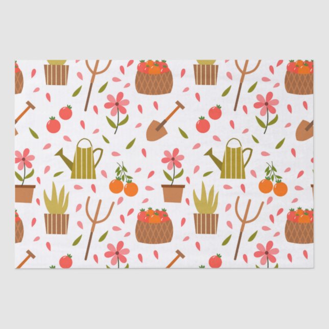 Papel De Seda Herramientas de jardinería y plantas sin problemas (Anverso)