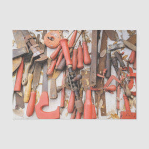 Papel De Seda Herramientas Herramienta Antiguo Hombre Rojo Rústi