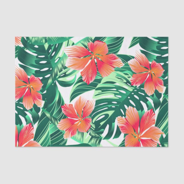 Papel De Seda hibisco naranja tropical (Anverso)