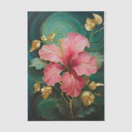 Papel De Seda Hibisco Tropical Flor de Rosa Única Florales Forma