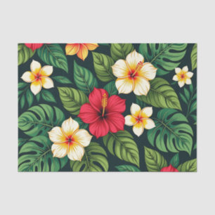 Papel De Seda Hibisco Tropical Patrón Monstera