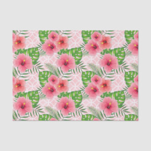 Papel De Seda Hibisco Tropical Rosa