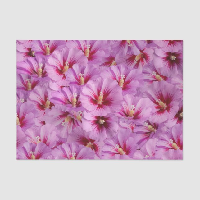 Papel De Seda Hibiscus - Patrón de flor Rosa chino (Anverso)