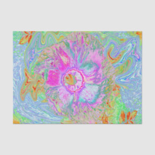 Papel De Seda Hibiscus psicodélico de rosa caliente y ultraviole