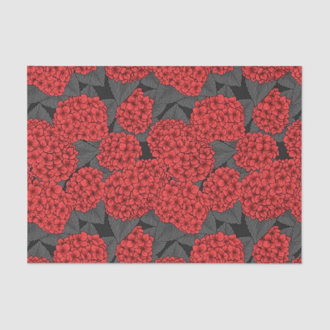 Papel De Seda Hidrangea roja (Anverso)