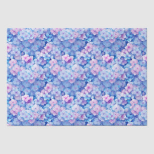 Papel De Seda Hidrángulos azules rosados florales en flor