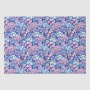 Papel De Seda Hidrángulos azules rosados florales en flor